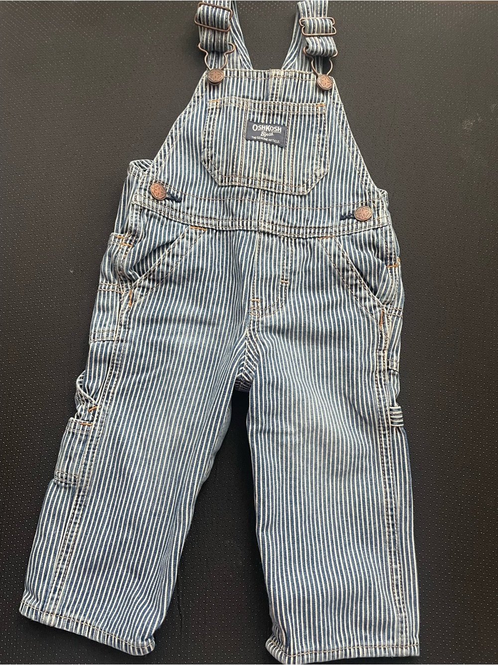 OshKosh B'gosh Blue and White Striped Kids Overalls